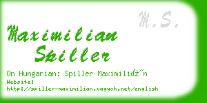 maximilian spiller business card